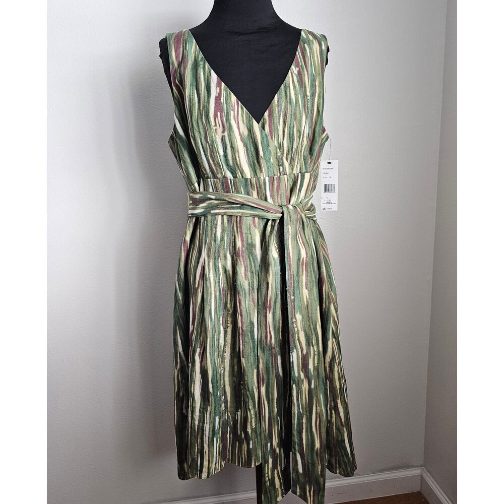 NWT LAFAYETTE 148 Women's Summer Sleeveless Green Linen Dress 14 $498